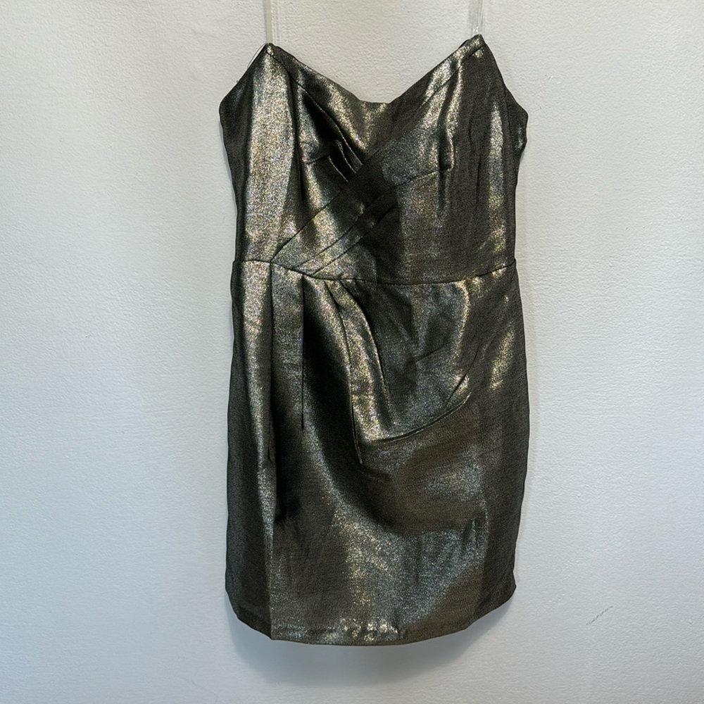 Metallic Grey Cocktail Dress Size Medium